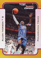 2003 Bowman Rookie & Stars #10 Allen Iverson Chrome-Gold Refractor Basketball Card