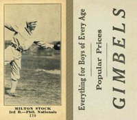 1916 Gimbels #170 Milton Stock Baseball Card