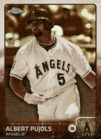 2015 Topps Chrome #113 Albert Pujols Sepia Refractor Baseball Card