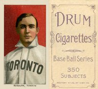 1909 White Borders Drum 350 #418 Dick Rudolph Baseball Card