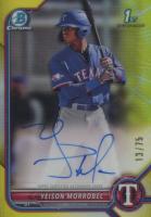 2022 Bowman Chrome Prospect Autographs #CPAYML Yeison Morrobel Yellow Refractor Baseball Card