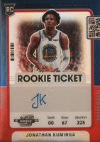 2021 Panini Contenders Optic #140 Jonathan Kuminga Variation-Autograph-Red Basketball Card