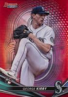 2022 Bowman's Best #69 George Kirby Red Refractor Baseball Card