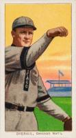 1909 White Borders Polar Bear #373 Orval Overall Hand Face Level Baseball Card