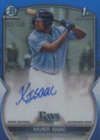 2023 Bowman Chrome Prospect Autographs #CPAXI Xavier Isaac Blue Refractor Baseball Card