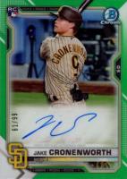 2021 Bowman Chrome Rookie Autographs #CRAJCR Jake Cronenworth Green Refractor Baseball Card