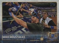 2015 Topps #461 Mike Moustakas Celebrating With Fans Baseball Card