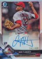 2018 Bowman Rookie Autographs Chrome #JF Jack Flaherty Refractor Baseball Card