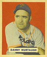 1949 Bowman #124 Danny Murtaugh Script name Baseball Card