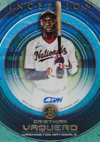 2022 Bowman Inception Prospect Autographs #PACV Cristhian Vaquero Blue Foil Baseball Card