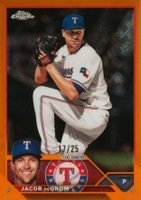 2023 Topps Chrome Logofractor Edition #12 Jacob DeGrom Orange Refractor Baseball Card