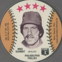 1976 Red Barn Discs  # Mike Schmidt Baseball Card