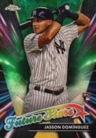 2024 Topps Chrome Logofractor Edition Future Stars #FSLE4 Jasson Dominguez Green Refractor Baseball Card