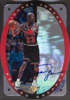 1996 SPx #R1 Michael Jordan Record Breaker-Auto.-D.G. Only Basketball Card