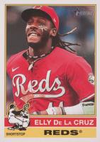 2025 Topps Heritage #263 Elly de La Cruz Flipped Bat Variation Baseball Card