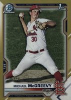 2021 Bowman Draft #BDC91 Michael Mcgreevy Chrome-Gold Refractor Baseball Card