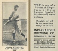 1916 Indianapolis Brewing #190 Fred Williams Baseball Card