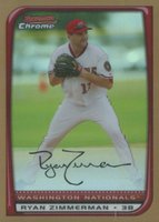 2008 Bowman Chrome #106 Ryan Zimmerman Gold Refractor Baseball Card