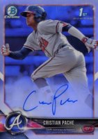 2018 Bowman Prospects Autographs Chrome #CP Cristian Pache Refractor Baseball Card