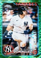 2024 Topps Chrome #89 Jasson Dominguez Green Sonar Refractor Baseball Card