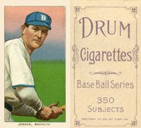 1909 White Borders Drum 350 #242 Tim Jordan Batting-Brookyn Baseball Card