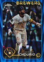 2024 Topps Chrome Update #USC18 Jackson Chourio Blue Raywave Baseball Card