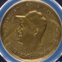 1955 Armour Coins # Curt Simmons Gold Baseball Card