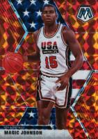 2019 Panini Mosaic #255 Magic Johnson Reactive Orange Basketball Card