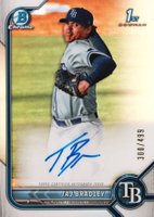 2022 Bowman Chrome Prospect Autographs #CPATB Taj Bradley Refractor Baseball Card