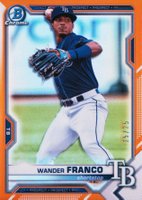 2021 Bowman Chrome Prospects #BCP240 Wander Franco Orange Refractor-25 Baseball Card