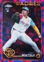 2024 Topps Chrome Update #USC187 Yuki Matsui Magenta/Purple Lava Lamp Baseball Card