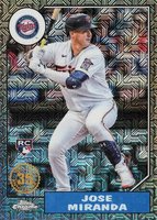 2022 Topps Silver Pack 1987 Chrome Promo #T87C33 Jose Miranda Update-Black Refractor Baseball Card