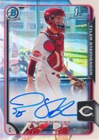 2015 Bowman Chrome Draft Pick Autograph #BCATS Tyler Stephenson Refractor Baseball Card