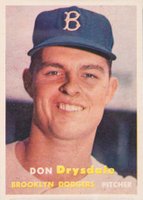 1957 Topps #18 Don Drysdale Baseball Card
