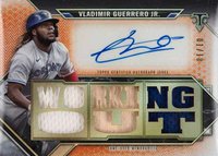 2021 Topps Triple Threads Autographed Relics #VGJ2 Vladimir Guerrero Jr. Amber Baseball Card