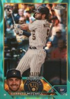 2023 Topps Chrome #110 Garrett Mitchell Aqua Lava Refractor Baseball Card