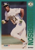 1992 Fleer #258 Rickey Henderson Baseball Card