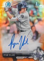 2017 Bowman Draft Chrome Draft Picks Autographs  #CDARV  Ryan Vilade Orange Refractor Baseball Card