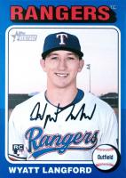 2024 Topps Heritage #581 Wyatt Langford Dark Blue Border Baseball Card