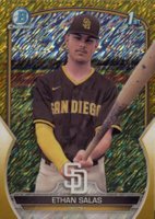 2023 Bowman Chrome Prospects #BCP171 Ethan Salas Gold Shimmer Refractor Baseball Card