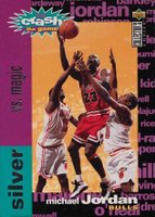 1996 Collector's Choice Crash Game #C1 Michael Jordan vs. Rockets Basketball Card