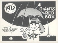 1967 Laughlin World Series #9 1912- Red Sox Vs. Giants Baseball Card