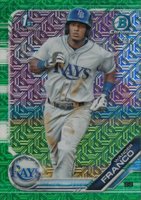 2019 Bowman Mega Box Chrome #100 Wander Franco Running-Green Refractor Baseball Card