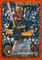 2024 Topps Update #US155 Jackson Chourio Orange Crackle Foil Board Baseball Card