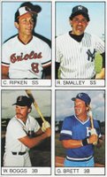 1983 All-Star Game Program Inserts-Hand Cut # Cal Ripken Jr./Roy Smalley/Wade Boggs/George Brett Baseball Card