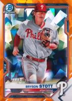 2021 Bowman Sapphire Edition Chrome Prospects #BCP17 Bryson Stott Orange Baseball Card