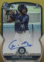 2023 Bowman Chrome Prospect Autographs #CPAGG Gabriel Gonzalez Gold Refractor Baseball Card
