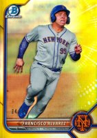 2022 Bowman Chrome Prospects #BCP53 Francisco Alvarez Yellow Refractor Baseball Card