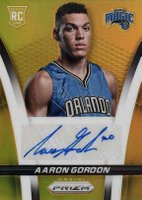 2014 Panini Prizm Rookie Autographs #7 Aaron Gordon Gold Prizm Basketball Card