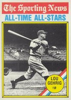 1976 Topps #341 Lou Gehrig All Time All-Star Baseball Card